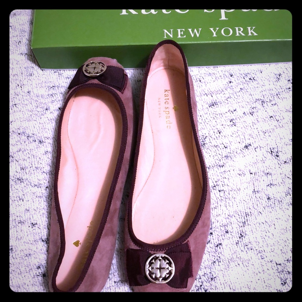 Beautiful pink suede Kate Spade flats, size 8